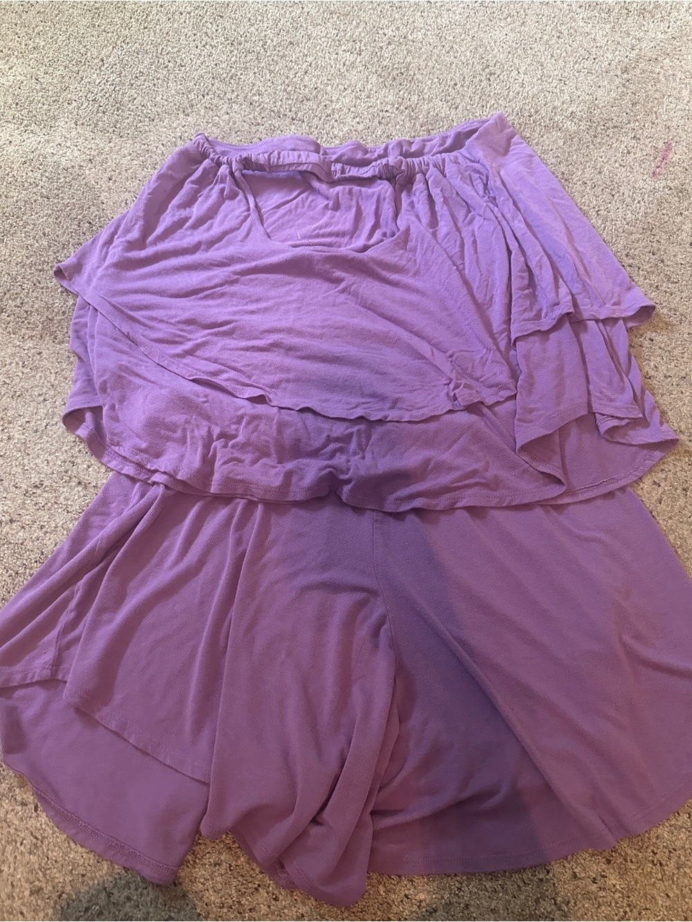 Free People FP Beach Strapless Ruffle 2-Piece Set Purple Lavender Size L NWOT